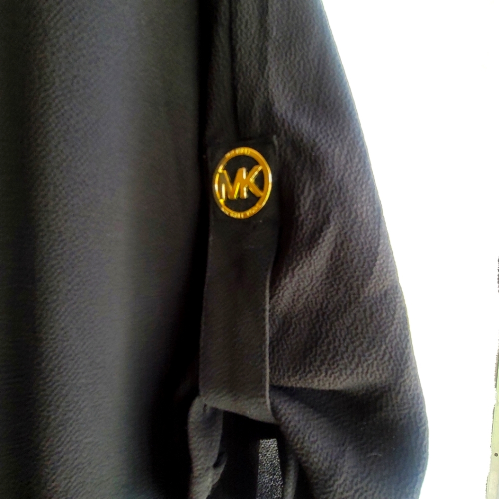 Michael Kors Women's Black Roll-Up Sleeve Blouse Top - Medium - Picture 3 of 7
